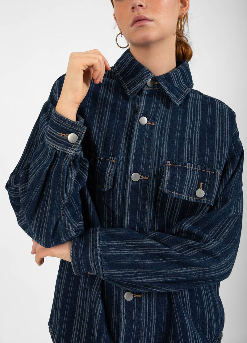 CC Heart CC HEART ALAIA DENIM JACKE Outerwear Dark blue stripe denim - 512