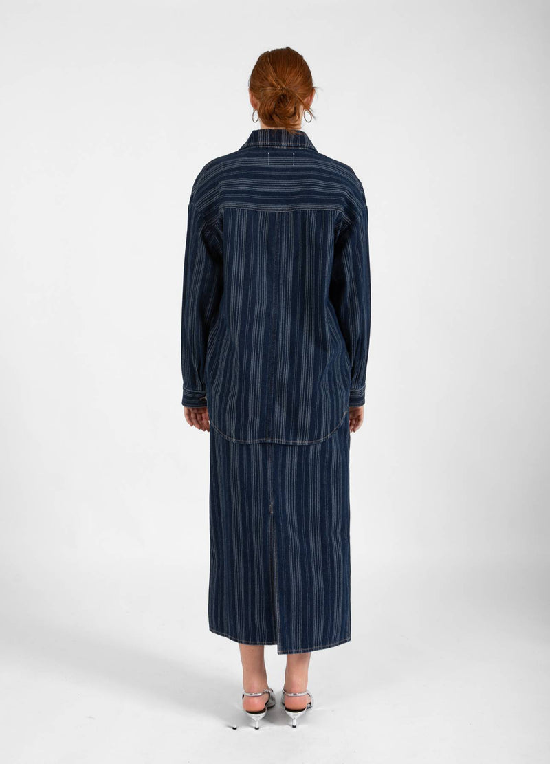 CC Heart CC HEART ALAIA DENIM JACKE Outerwear Dark blue stripe denim - 512