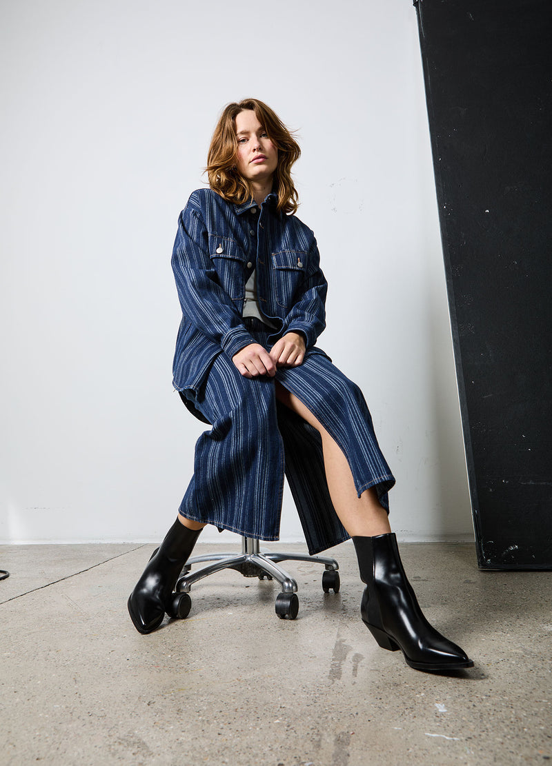 CC Heart CC HEART ALAIA DENIM JACKE Outerwear Dark blue stripe denim - 512