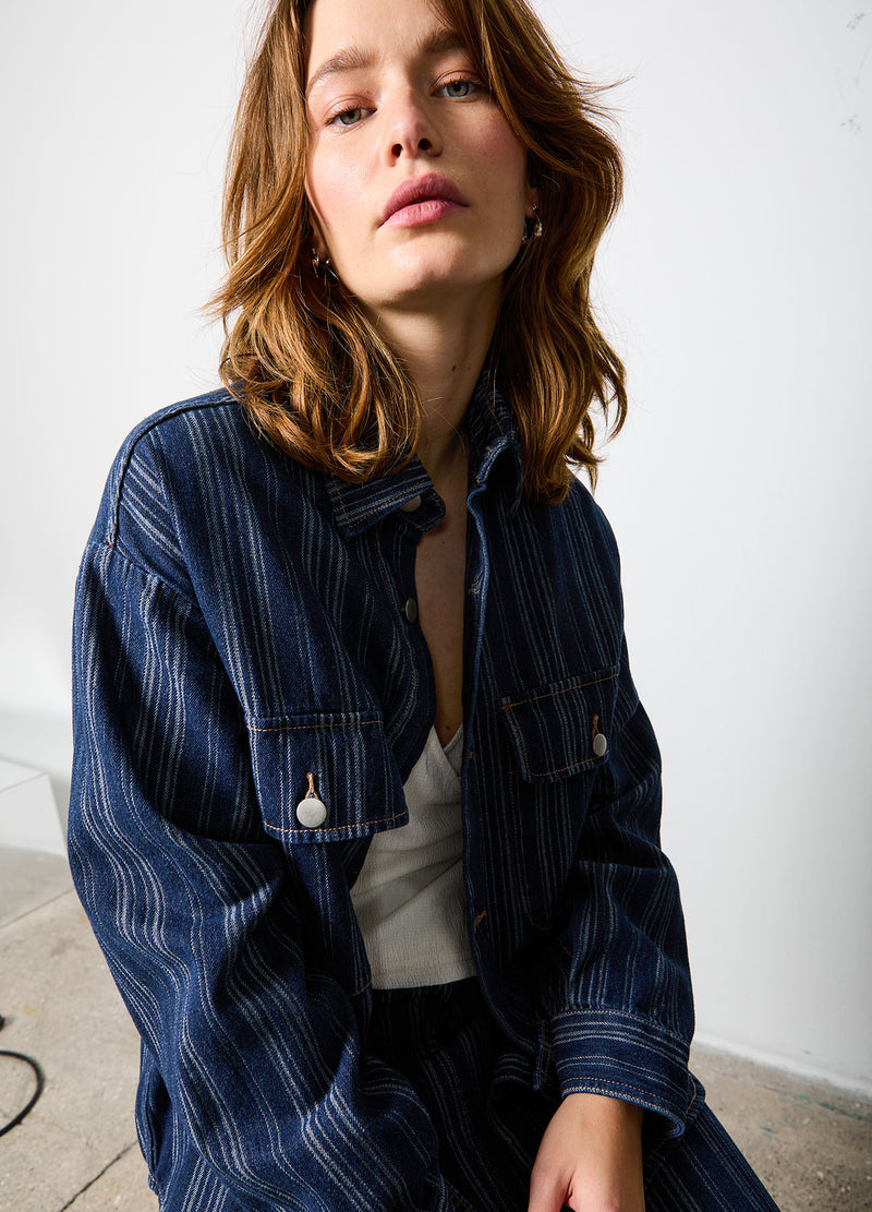 CC Heart CC HEART ALAIA DENIM JACKE Outerwear Dark blue stripe denim - 512