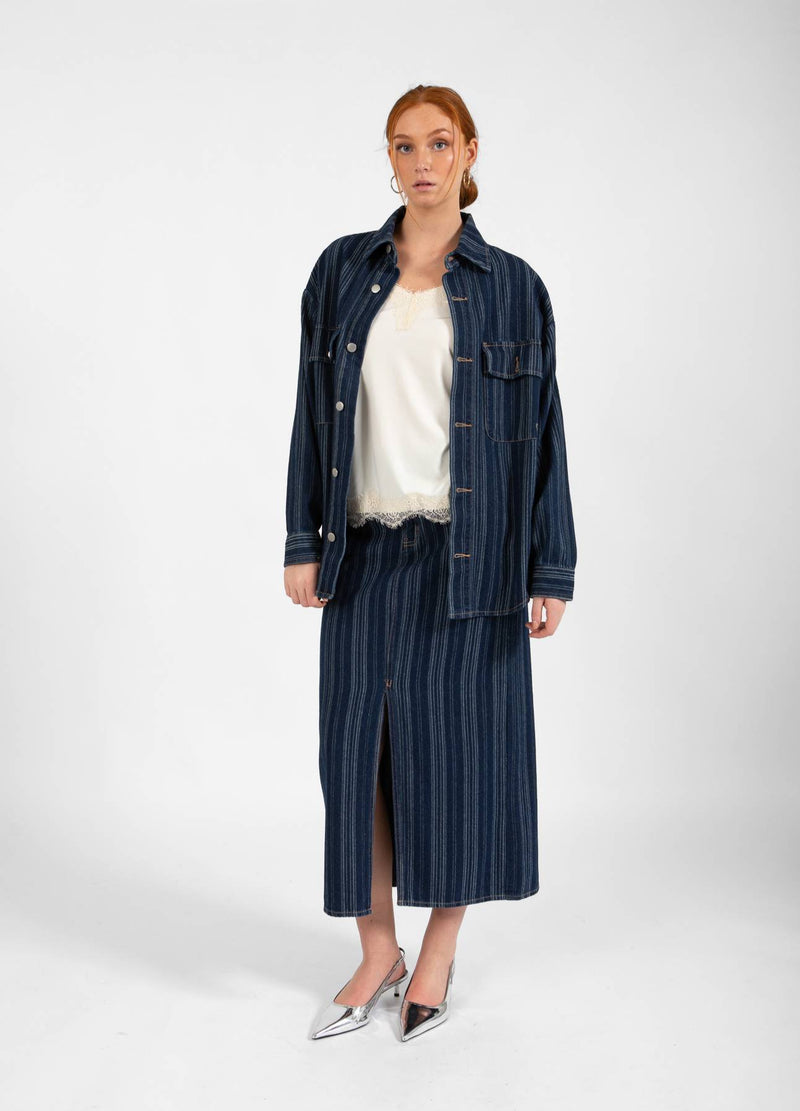CC Heart CC HEART ALAIA DENIM JACKE Outerwear Dark blue stripe denim - 512