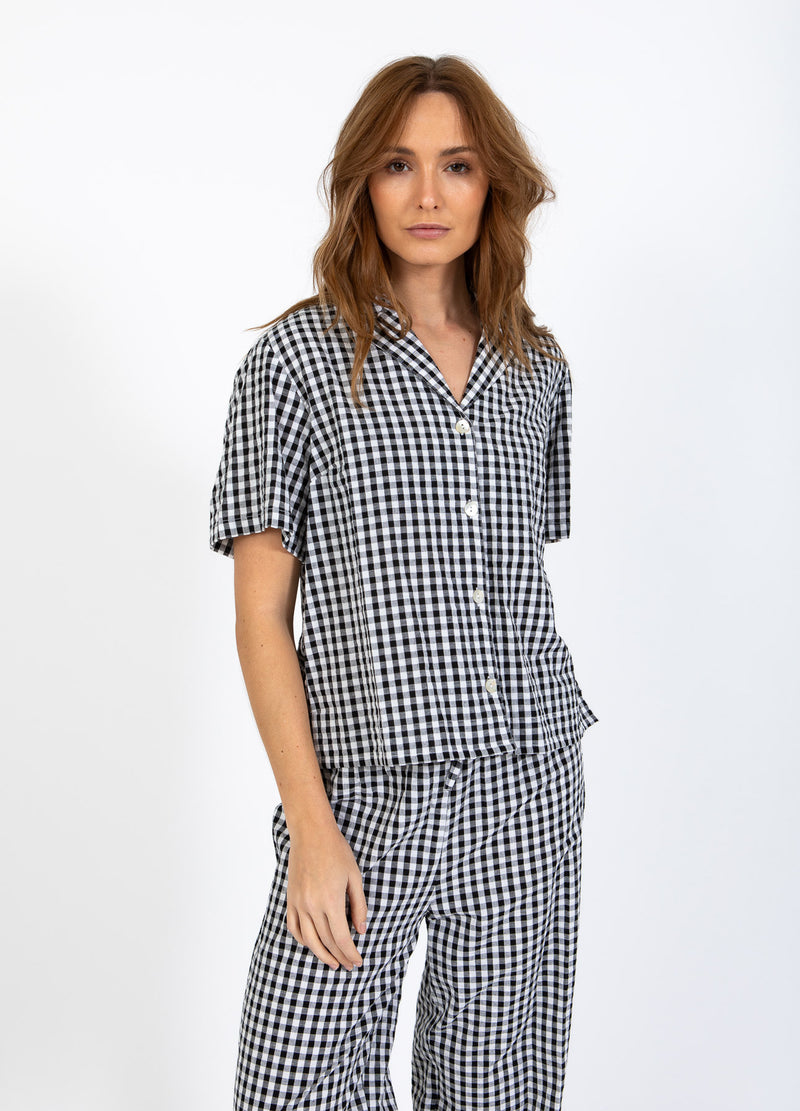 CC Heart CC HEART ALENA KURZÄRMELIGES HEMD Shirt/Blouse Black/white check - 146