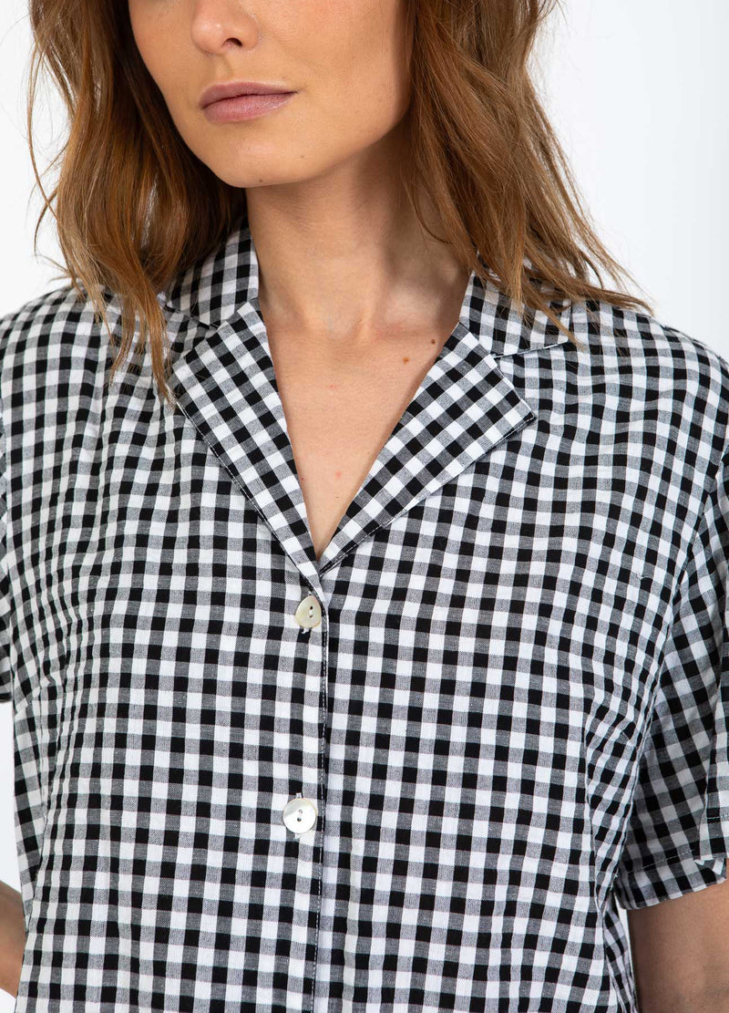 CC Heart CC HEART ALENA KURZÄRMELIGES HEMD Shirt/Blouse Black/white check - 146