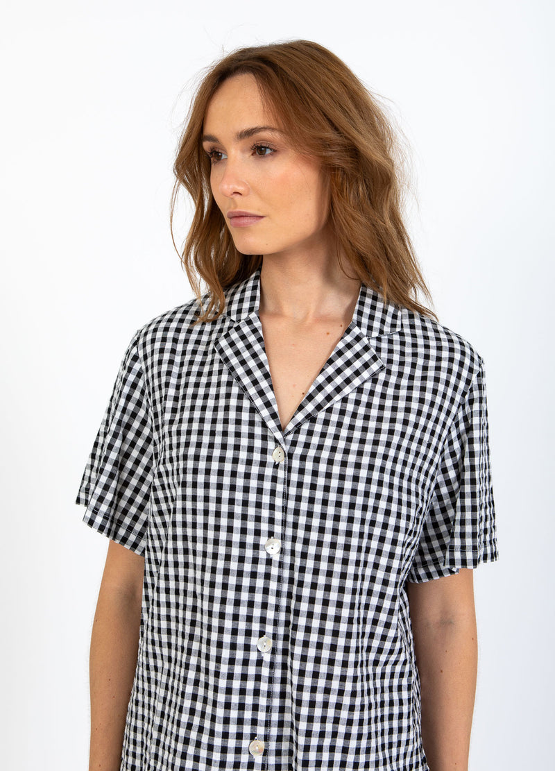 CC Heart CC HEART ALENA KURZÄRMELIGES HEMD Shirt/Blouse Black/white check - 146