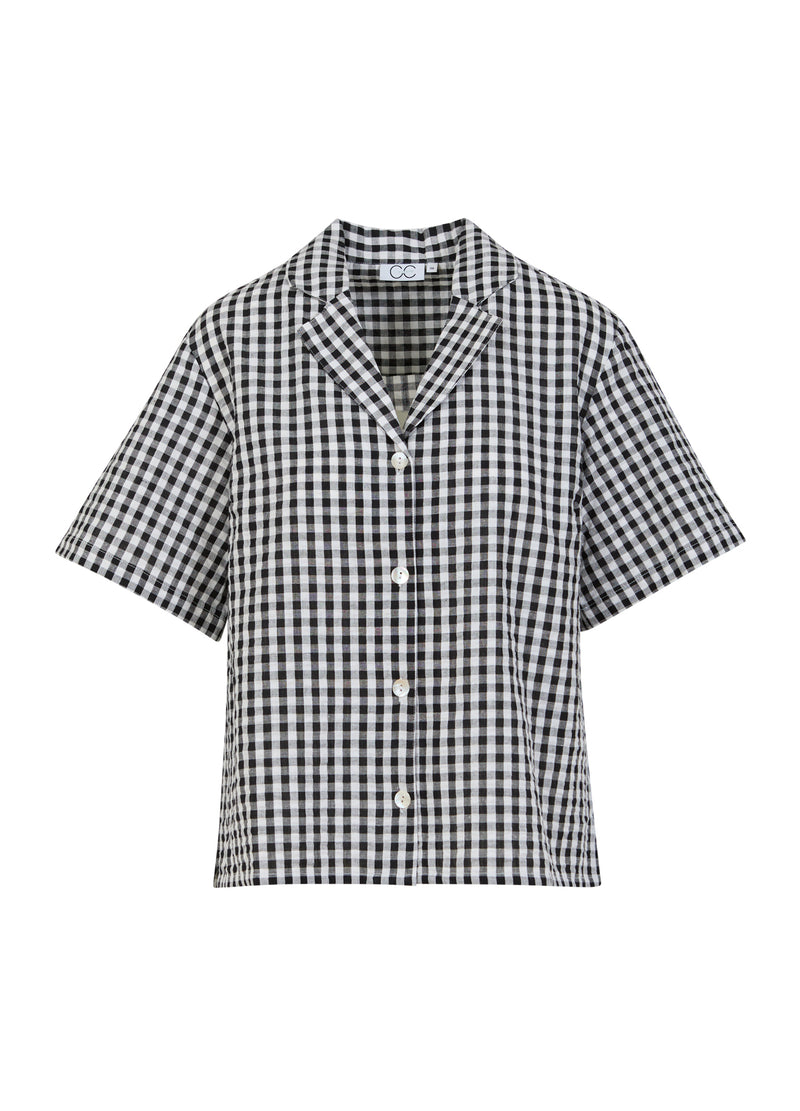 CC Heart CC HEART ALENA KURZÄRMELIGES HEMD Shirt/Blouse Black/white check - 146