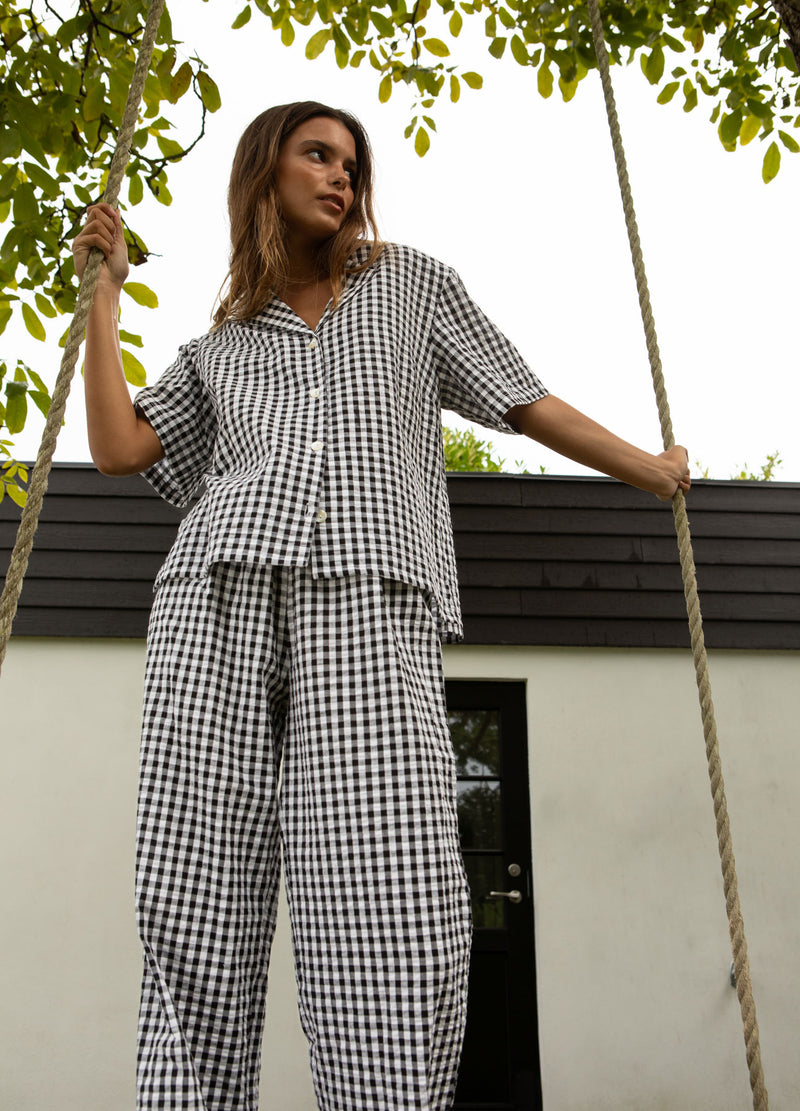CC Heart CC HEART ALENA KURZÄRMELIGES HEMD Shirt/Blouse Black/white check - 146