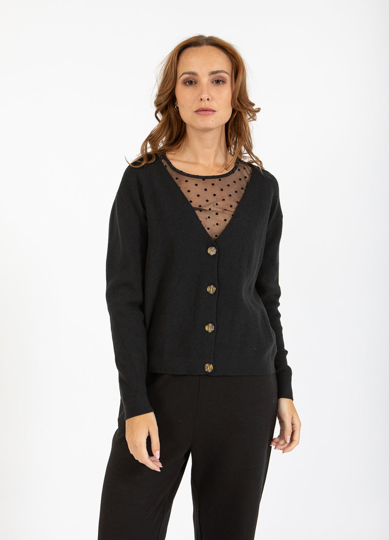 CC Heart CC HEART ALMA WEICHER STRICK-CARDIGAN Knitwear Black - 100