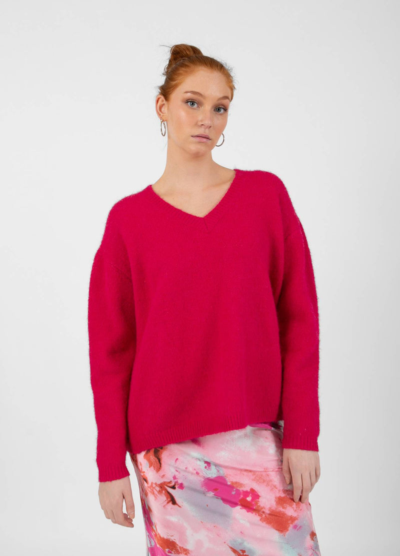 CC Heart  CC HEART AMELIA ALPAKA V-AUSSCHNITT Knitwear Bright pink - 663