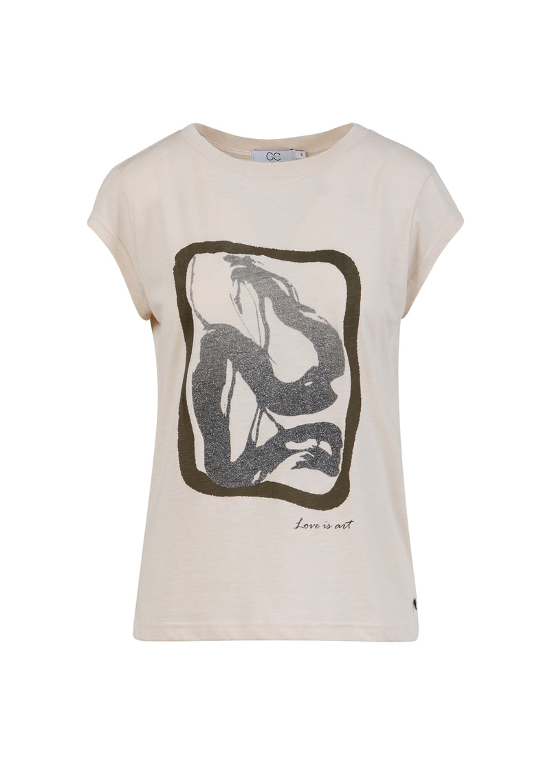 CC Heart CC HEART ART T-SHIRT - CAP-ÄRMEL T-Shirt Creme - 241