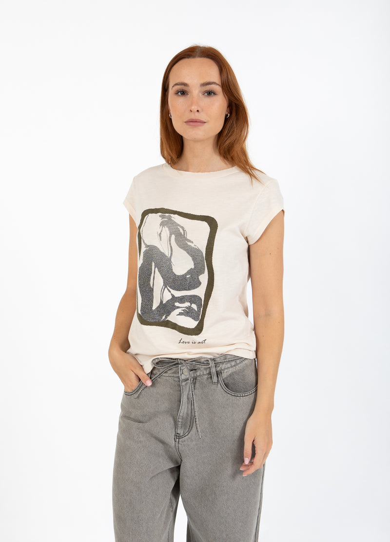 CC Heart CC HEART ART T-SHIRT - CAP-ÄRMEL T-Shirt Creme - 241