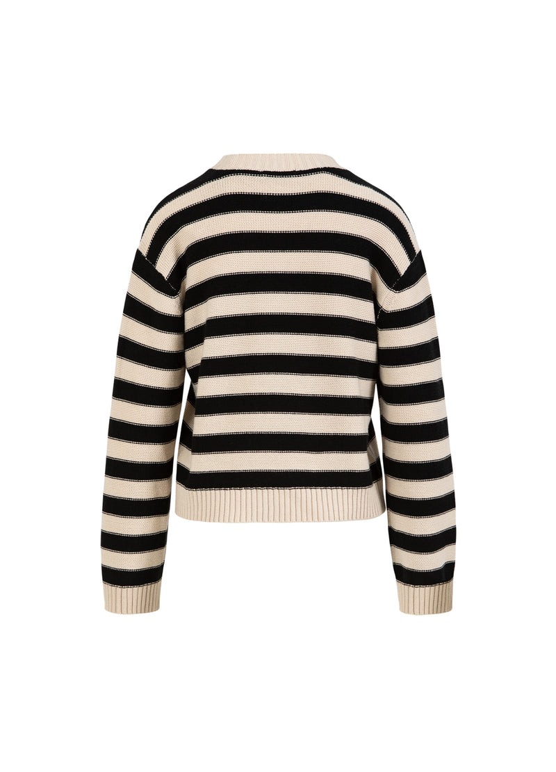 CC Heart CC HEART AVERY GESTREIFTER PULLOVER Knitwear Creme/black - 278