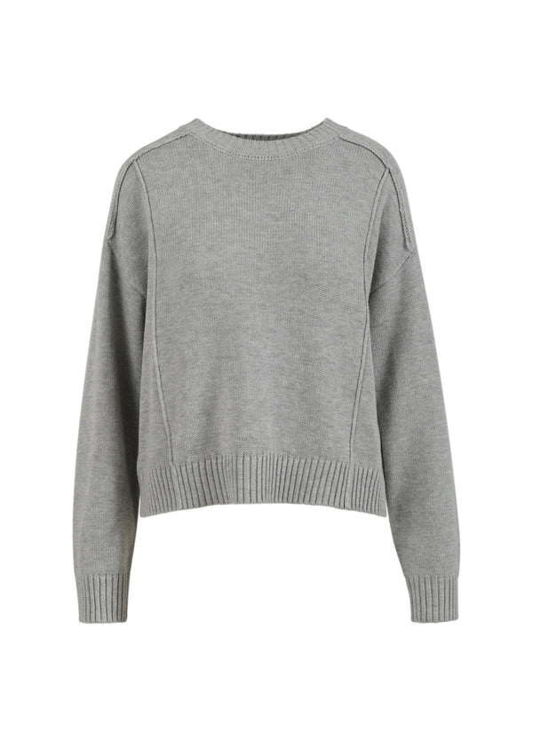 CC Heart CC HEART AVERY RUNDHALSAUSSCHNITT PULLOVER Knitwear Light grey melange - 129
