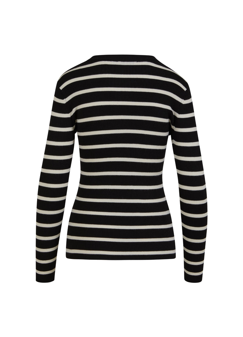 CC Heart  CC HEART ELENA STRICKBLUSE Knitwear Off white/navy stipes - 258