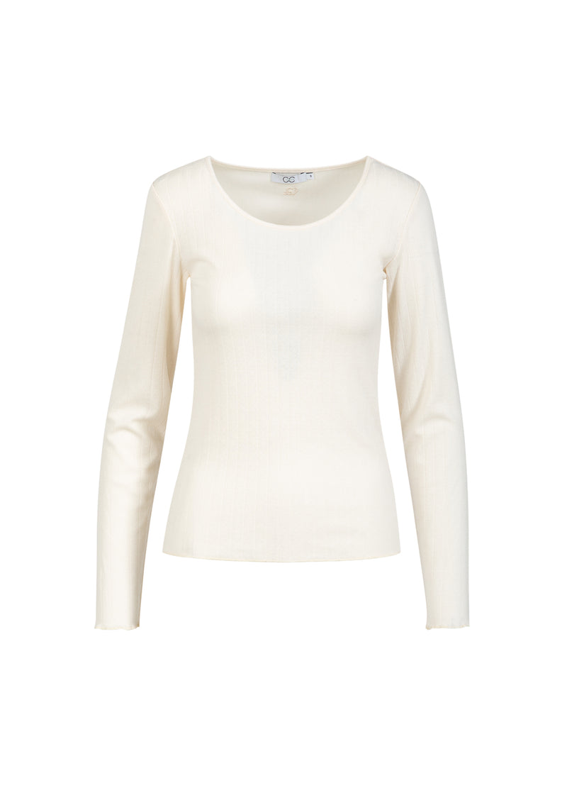 CC Heart CC HEART ELLE POINTELLE LANGARM TEE Shirt/Blouse Creme - 241