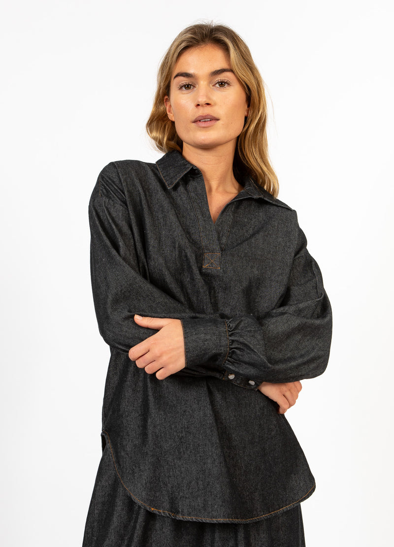 CC Heart CC HEART ELLIS DENIM TUNIKAHEMD Shirt/Blouse Black blue denim - 150