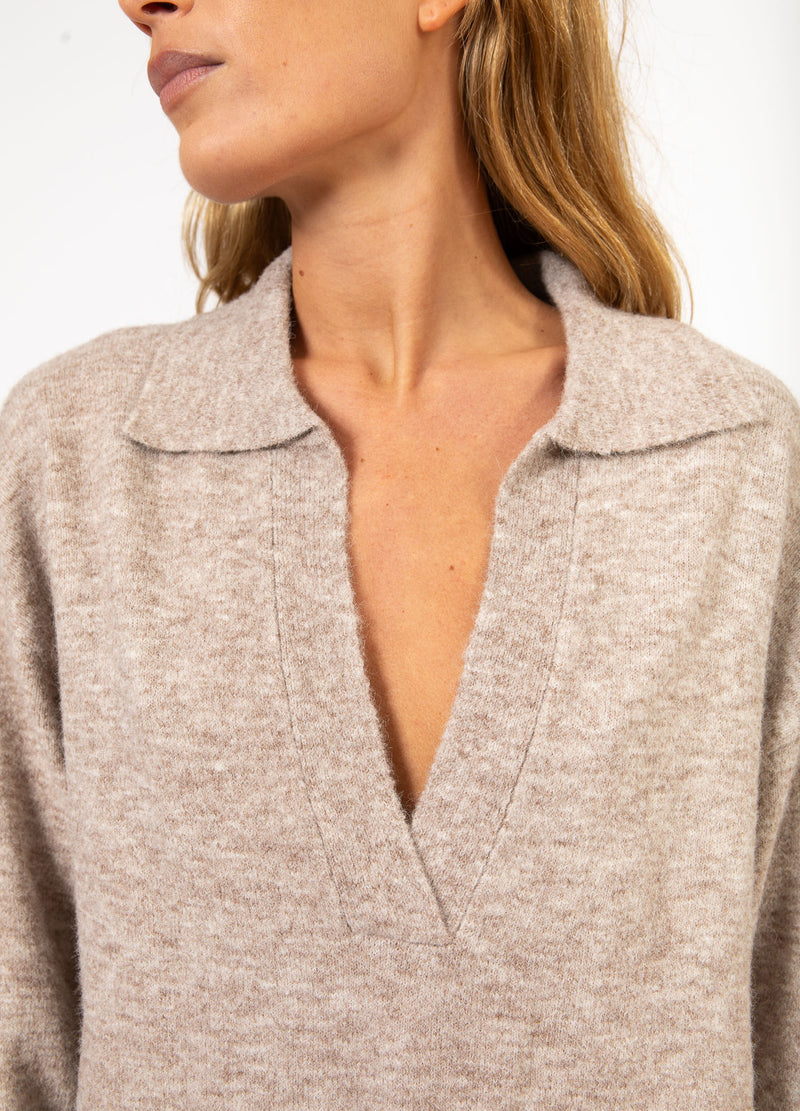 CC Heart CC HEART EMERIE POLO PULLOVER Knitwear Sand melange - 261