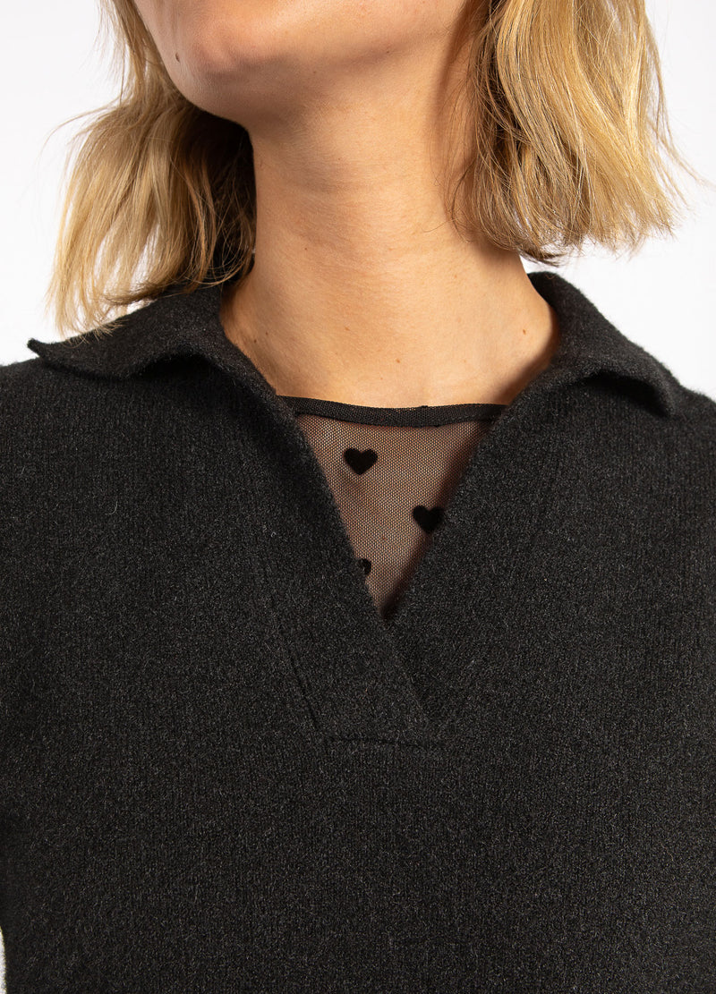CC Heart CC HEART EMERIE STRICKPOLO TOP Knitwear Black - 100