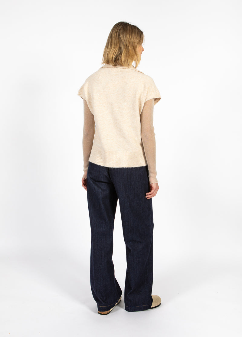 CC Heart CC HEART EMERIE STRICKPOLO TOP Knitwear Off white melange - 267