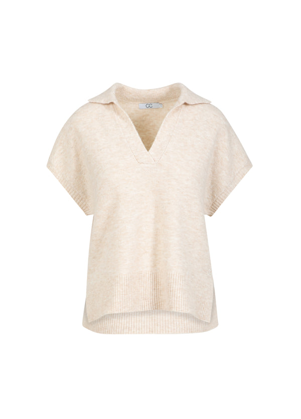CC Heart CC HEART EMERIE STRICKPOLO TOP Knitwear Off white melange - 267