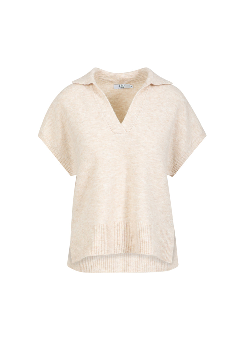 CC Heart CC HEART EMERIE STRICKPOLO TOP Knitwear Off white melange - 267