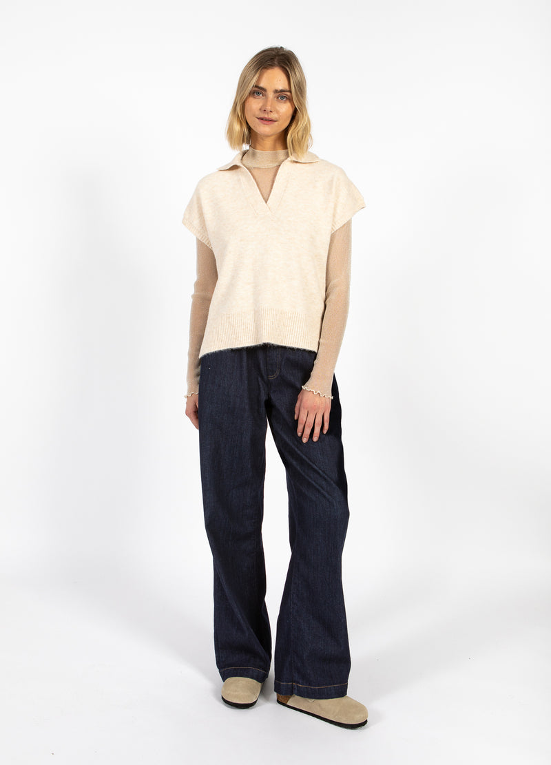 CC Heart CC HEART EMERIE STRICKPOLO TOP Knitwear Off white melange - 267