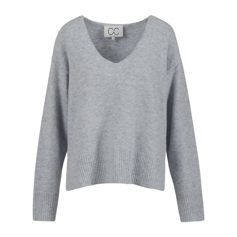 CC Heart CC HEART EMERIE V-AUSSCHNITT PULLOVER Knitwear Light grey melange - 129