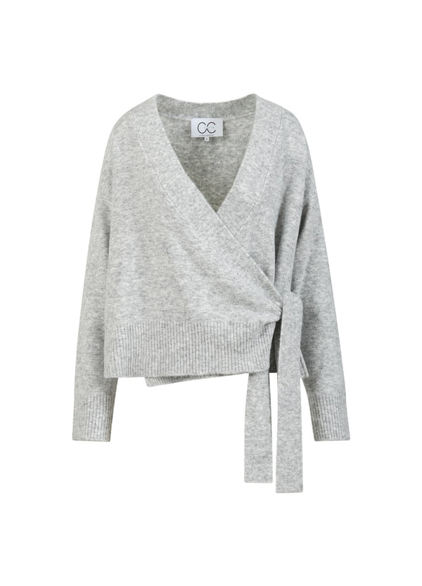 CC Heart CC HEART EMERIE WICKEL-STRICKJACKE Knitwear Light grey melange - 129