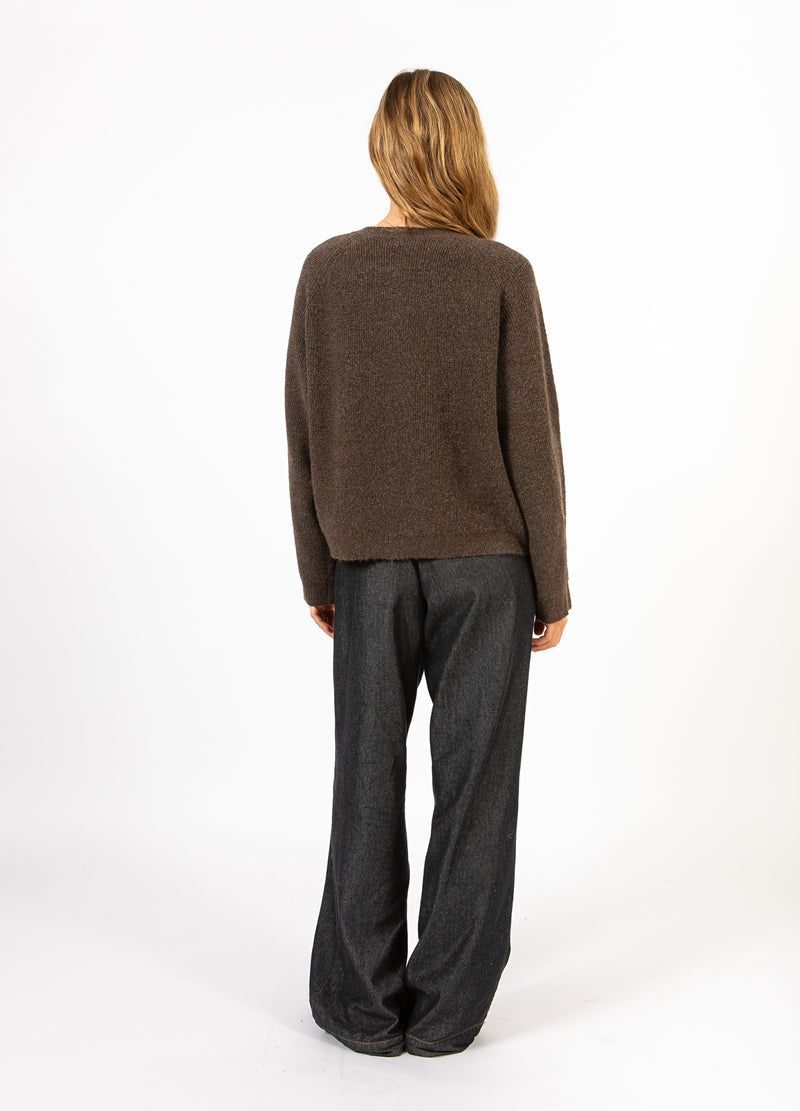 CC Heart CC HEART EMMA O-NECK STRICKJACKE Knitwear Chocolate melange - 388