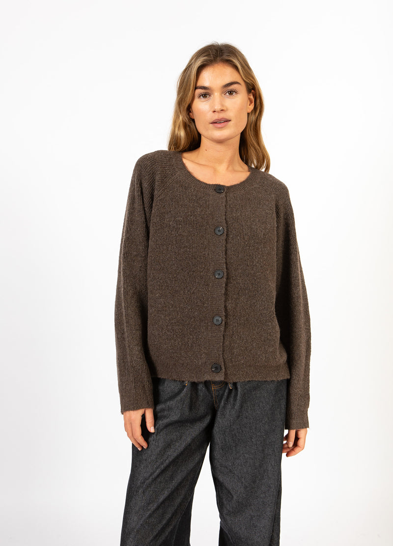CC Heart CC HEART EMMA O-NECK STRICKJACKE Knitwear Chocolate melange - 388