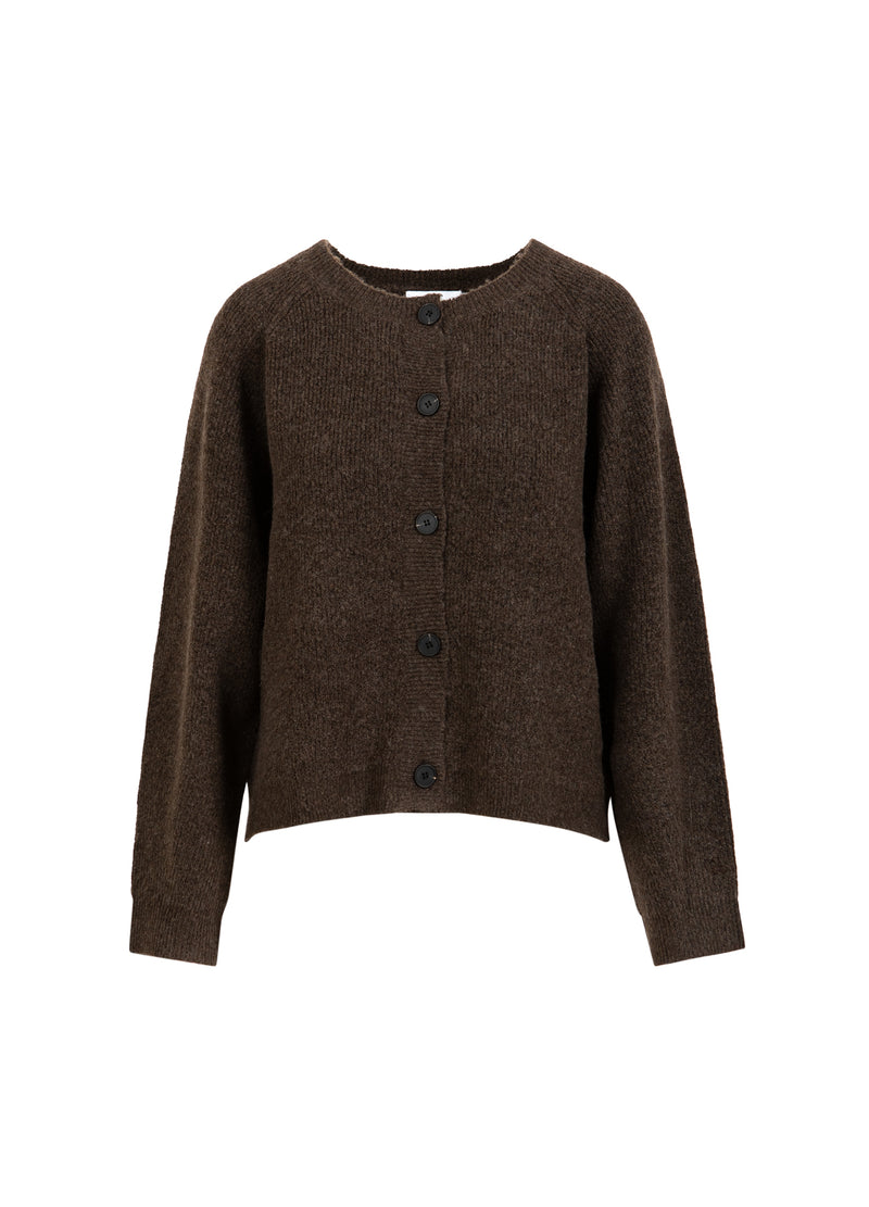 CC Heart CC HEART EMMA O-NECK STRICKJACKE Knitwear Chocolate melange - 388