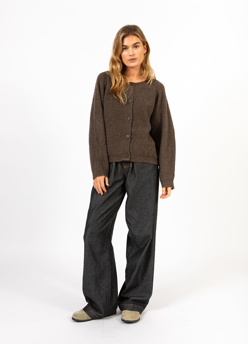 CC Heart CC HEART EMMA O-NECK STRICKJACKE Knitwear Chocolate melange - 388