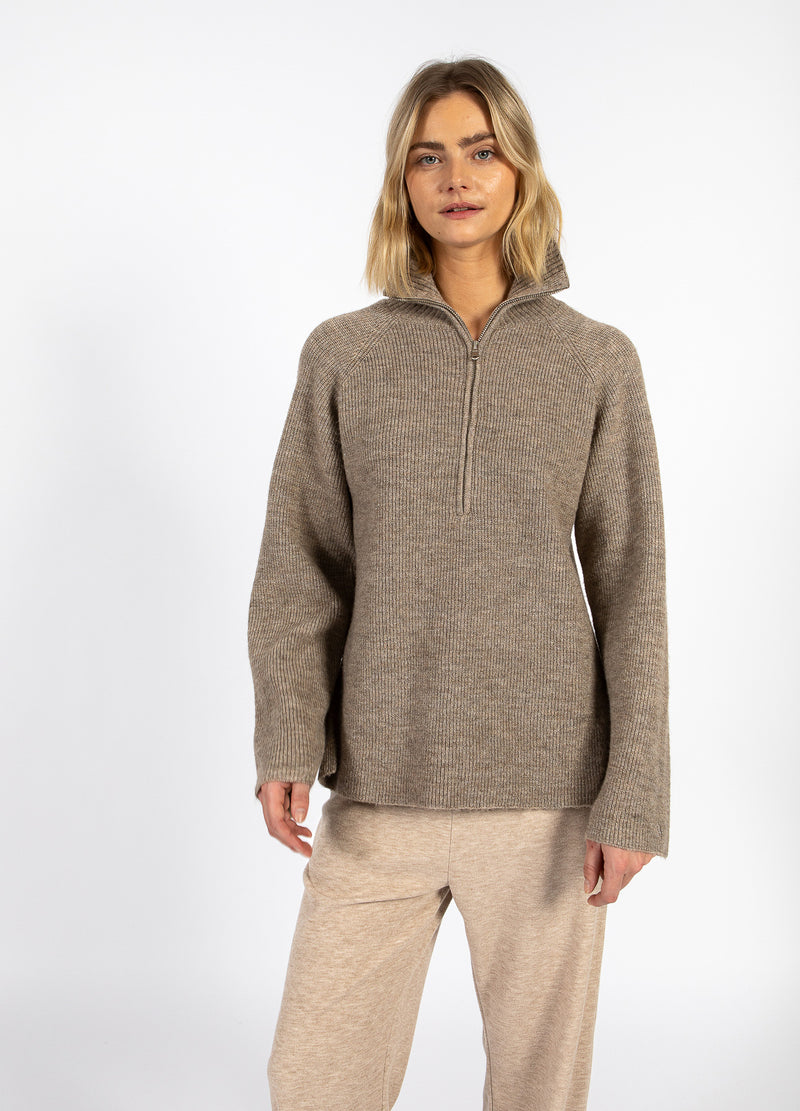 CC Heart CC HEART EMMA REIßVERSCHLUSS STRICKPULLOVER Knitwear Golden brown melange - 793