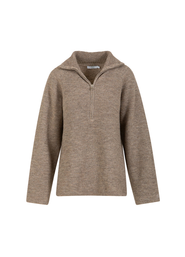 CC Heart CC HEART EMMA REIßVERSCHLUSS STRICKPULLOVER Knitwear Golden brown melange - 793