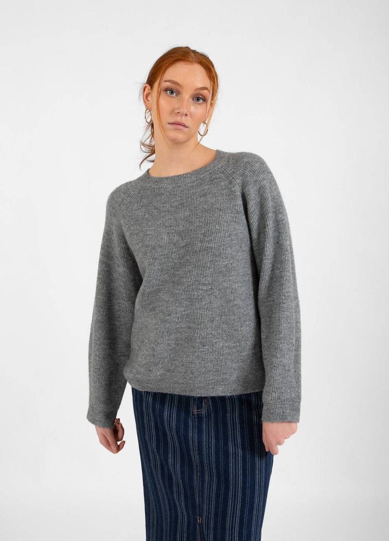 CC Heart CC HEART EMMA STRICKPULLOVER Knitwear Dark Grey Melange - 128