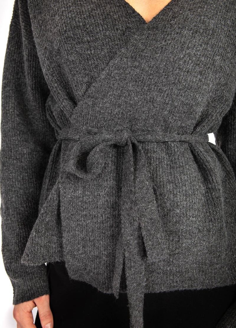 CC Heart CC HEART EMMA WICKELSTRICKSTRICKJACKE Knitwear Dark grey melange - 172