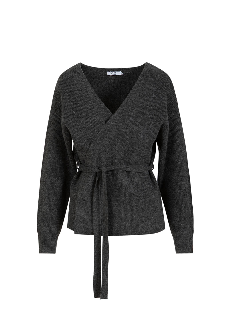 CC Heart CC HEART EMMA WICKELSTRICKSTRICKJACKE Knitwear Dark grey melange - 172