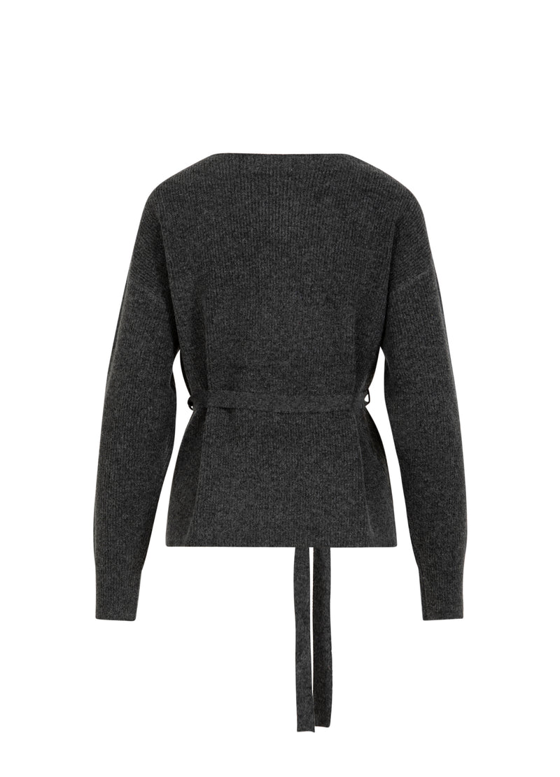 CC Heart CC HEART EMMA WICKELSTRICKSTRICKJACKE Knitwear Dark grey melange - 172