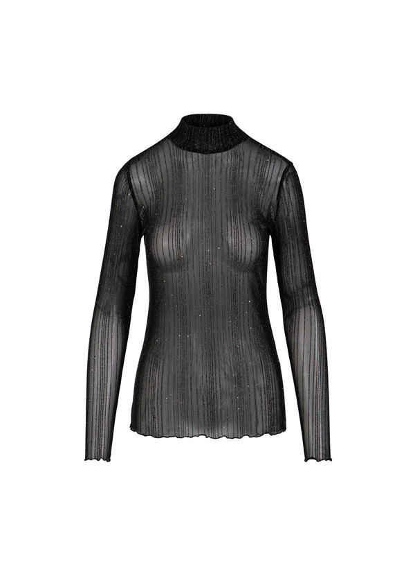 CC Heart CC HEART EVE MESH ROLLKRAGEN Shirt/Blouse Black glitter - 100