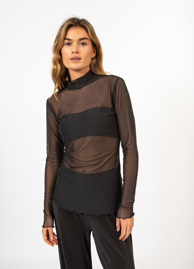 CC Heart CC HEART EVE MESH ROLLKRAGENPULLOVER Shirt/Blouse Black - 100