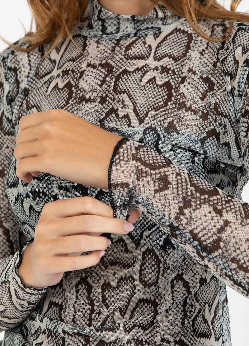 CC Heart CC HEART EVE MESH ROLLKRAGENPULLOVER Shirt/Blouse White snake print - 270