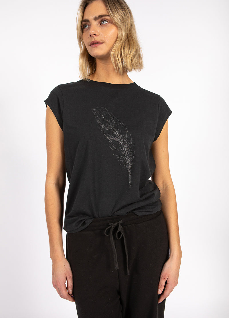 CC Heart CC HEART FEDER TEE T-Shirt Black - 100