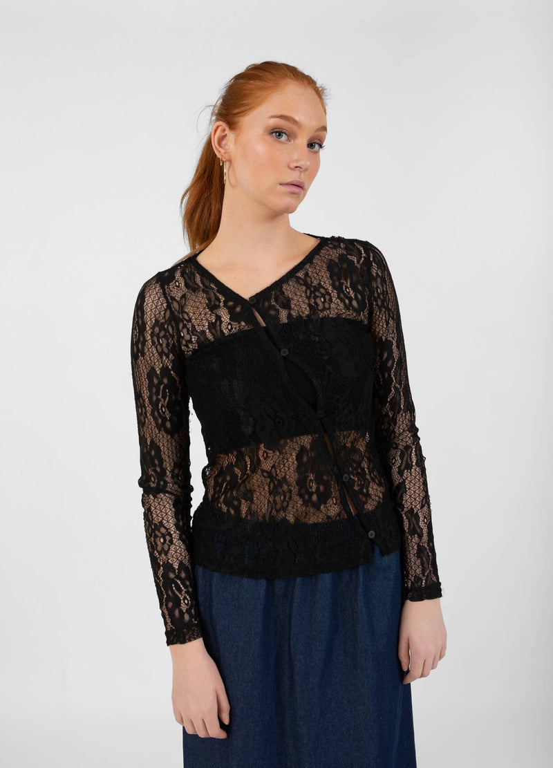 CC Heart CC HEART FLORA BLUSE M MIT KNÖPFEN Shirt/Blouse Black - 100