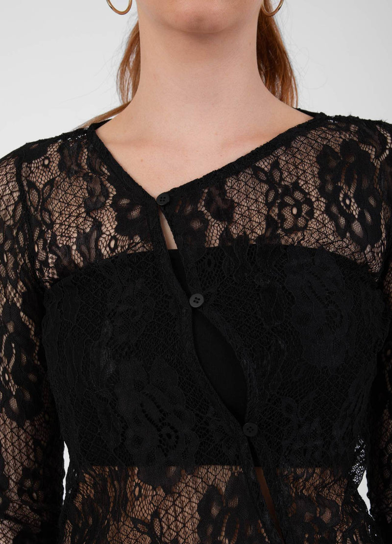 CC Heart CC HEART FLORA BLUSE M MIT KNÖPFEN Shirt/Blouse Black - 100