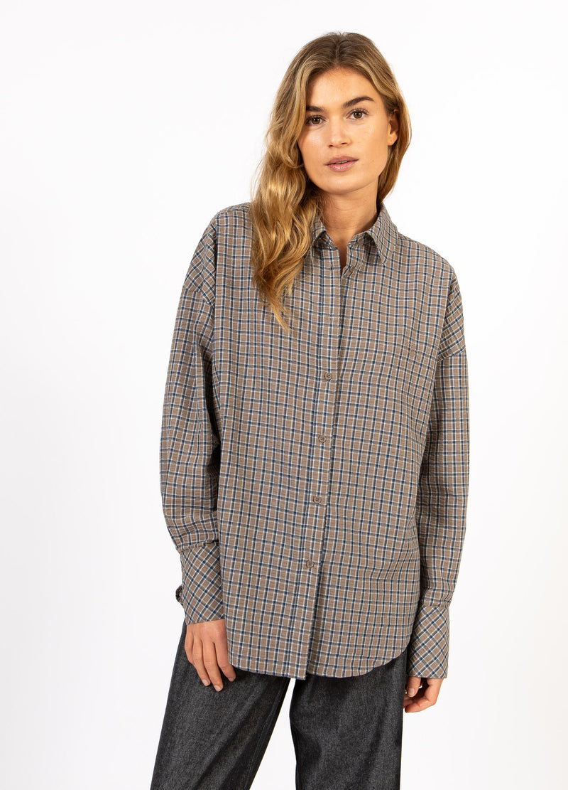CC Heart CC HEART GEMMA CHECK LOOSE SHIRT Shirt/Blouse Brown check - 371