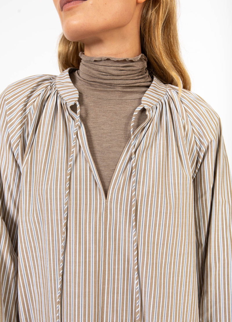 CC Heart CC HEART GIA STREIFEN TUNIKA KLEID Shirt/Blouse Brown stripes - 399
