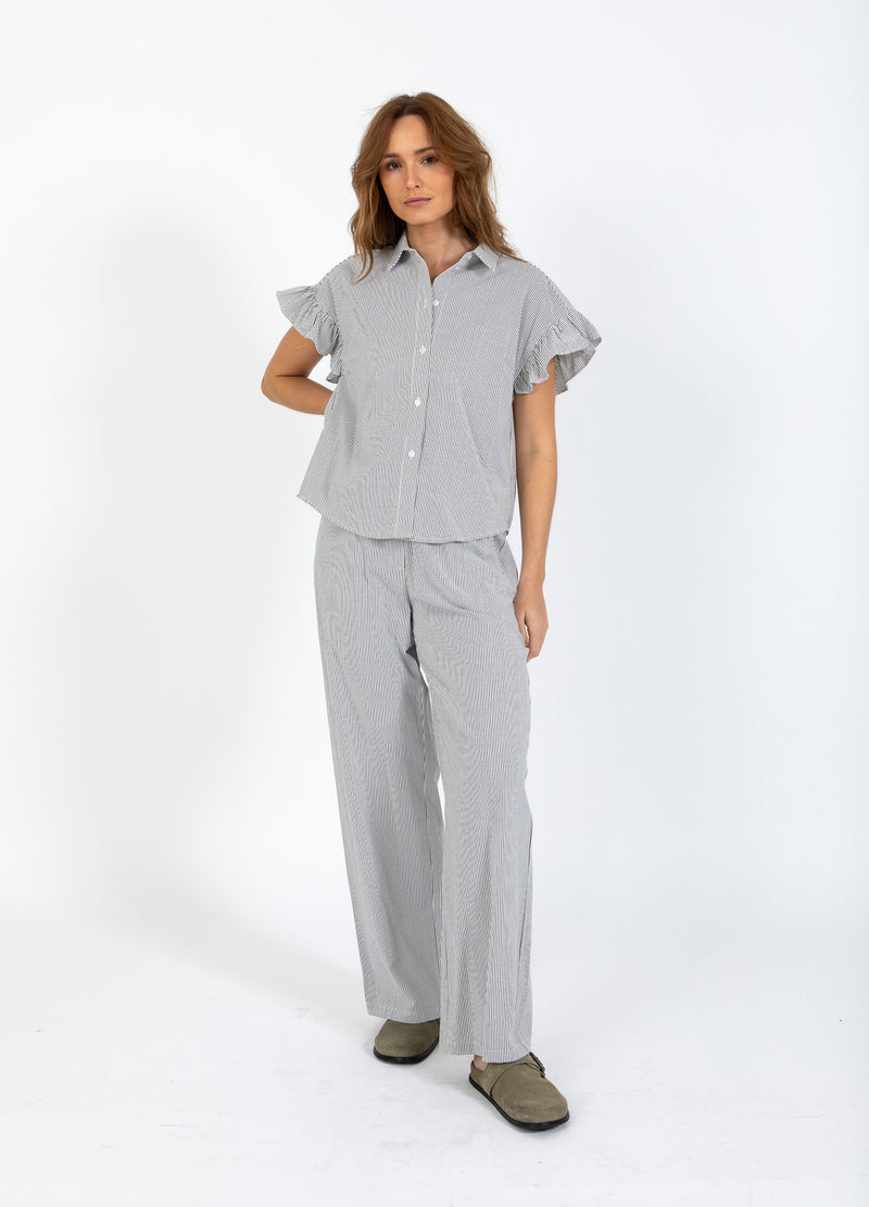CC Heart CC HEART GWEN RÜSCHE KURZÄRMLIGES HEMD Shirt/Blouse Black stripe - 107