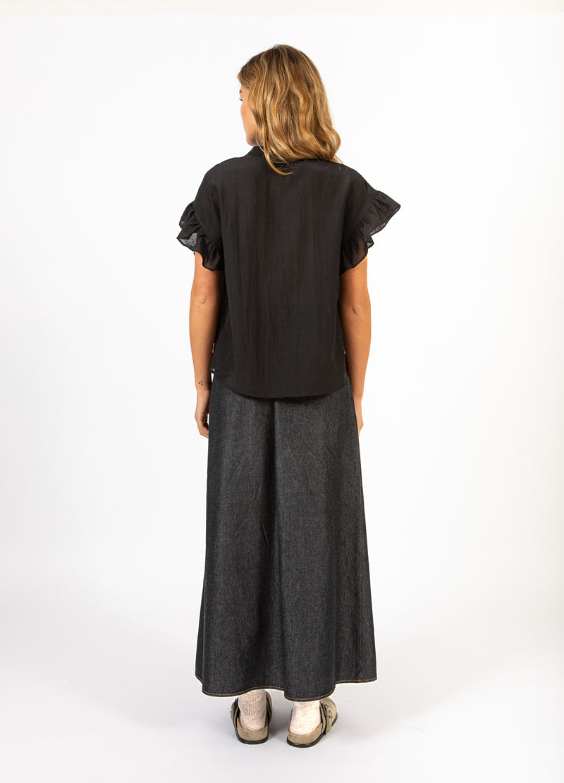 CC Heart CC HEART HAZEL RÜSCHENHEMD BLUSE Shirt/Blouse Black - 100