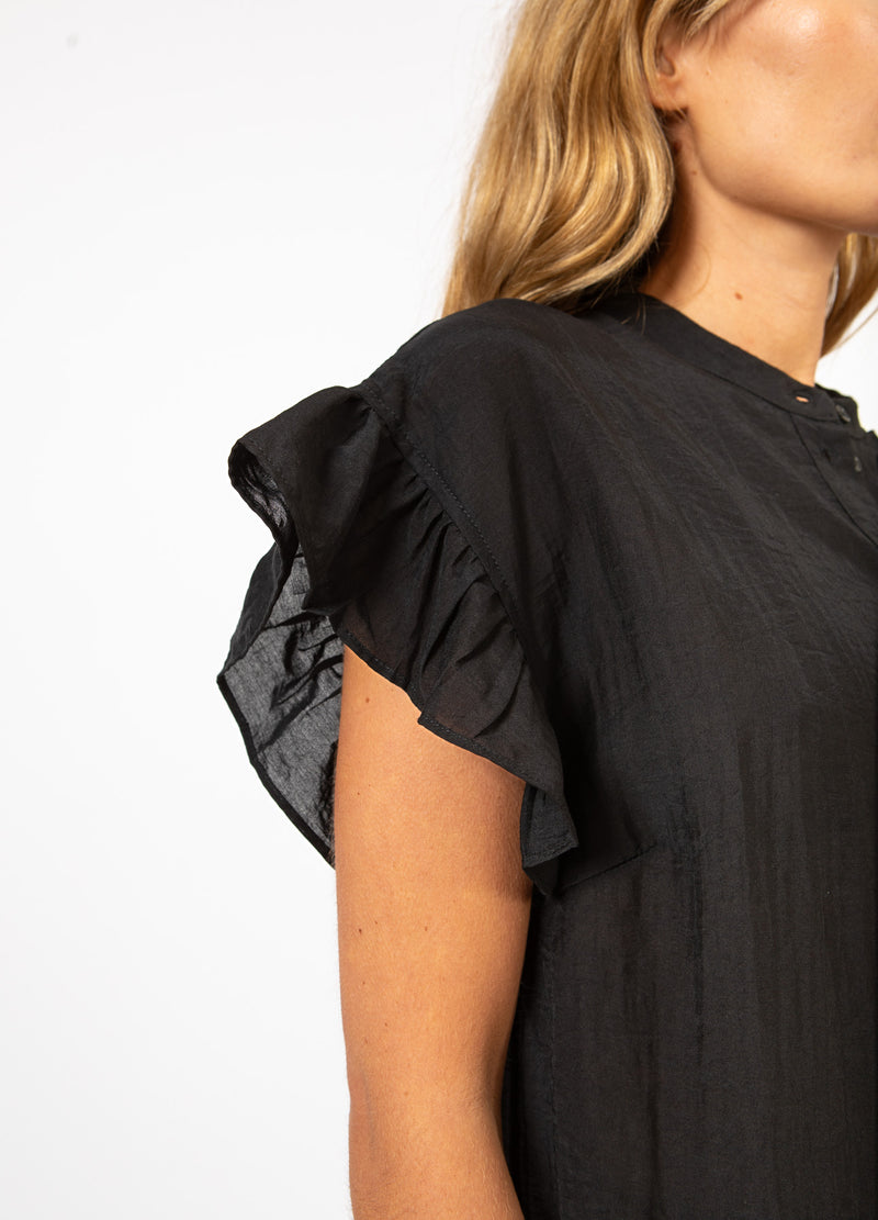 CC Heart CC HEART HAZEL RÜSCHENHEMD BLUSE Shirt/Blouse Black - 100