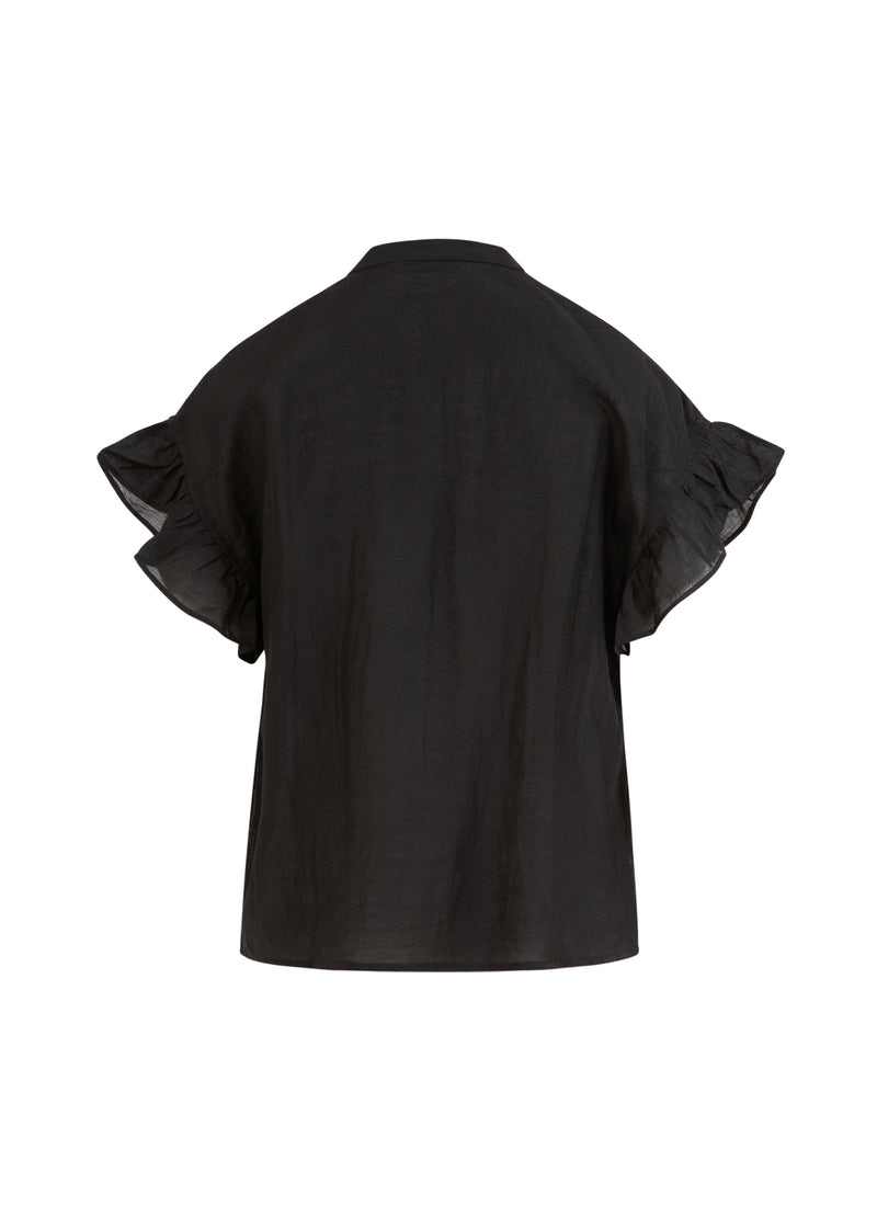 CC Heart CC HEART HAZEL RÜSCHENHEMD BLUSE Shirt/Blouse Black - 100