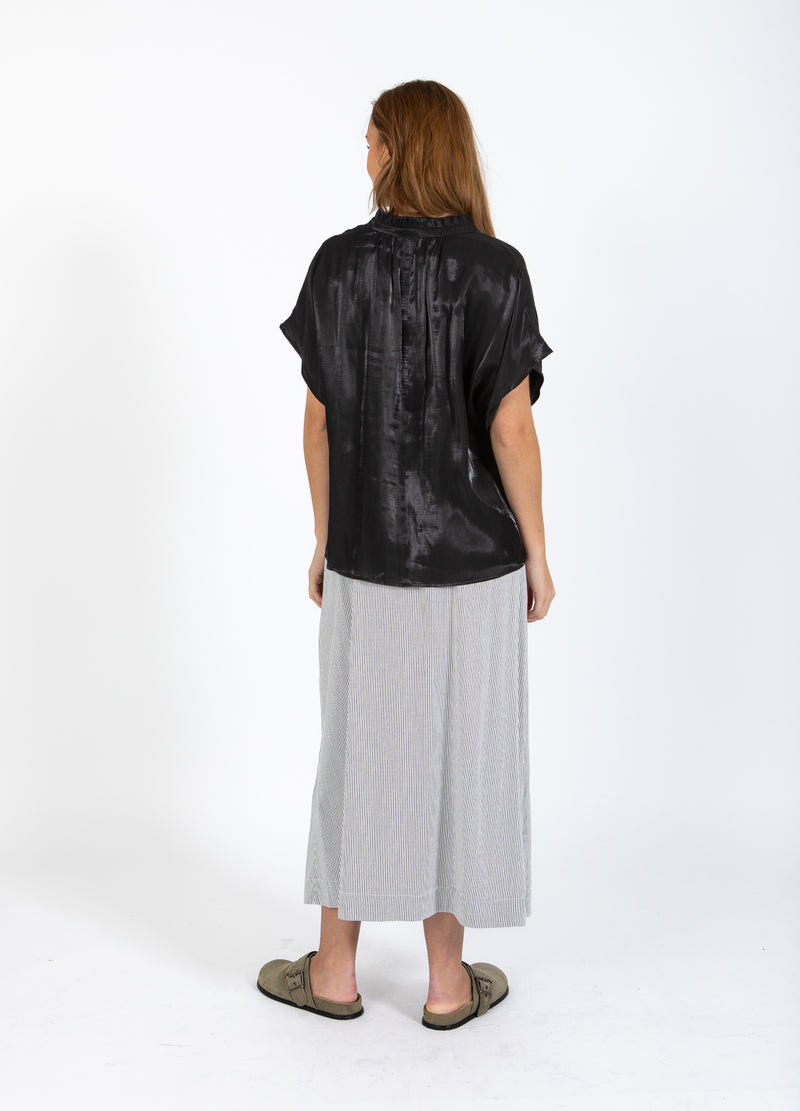 CC Heart CC HEART JOLIE METALLIC-TOP MIT RAFFUNGEN Shirt/Blouse Black - 100